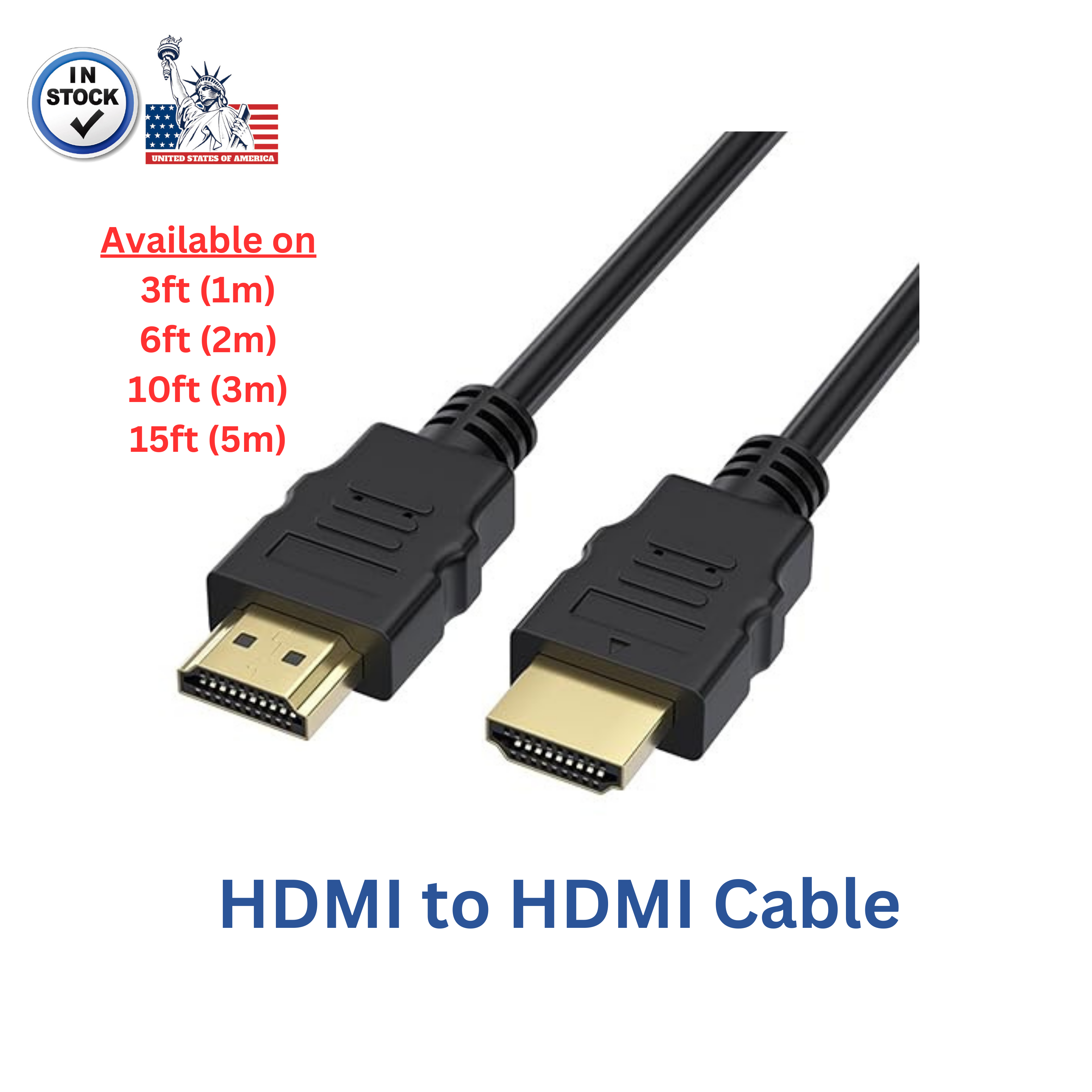 High Speed HDMI to HDMI Cable (3ft/ 6ft/ 10ft/ 15ft)