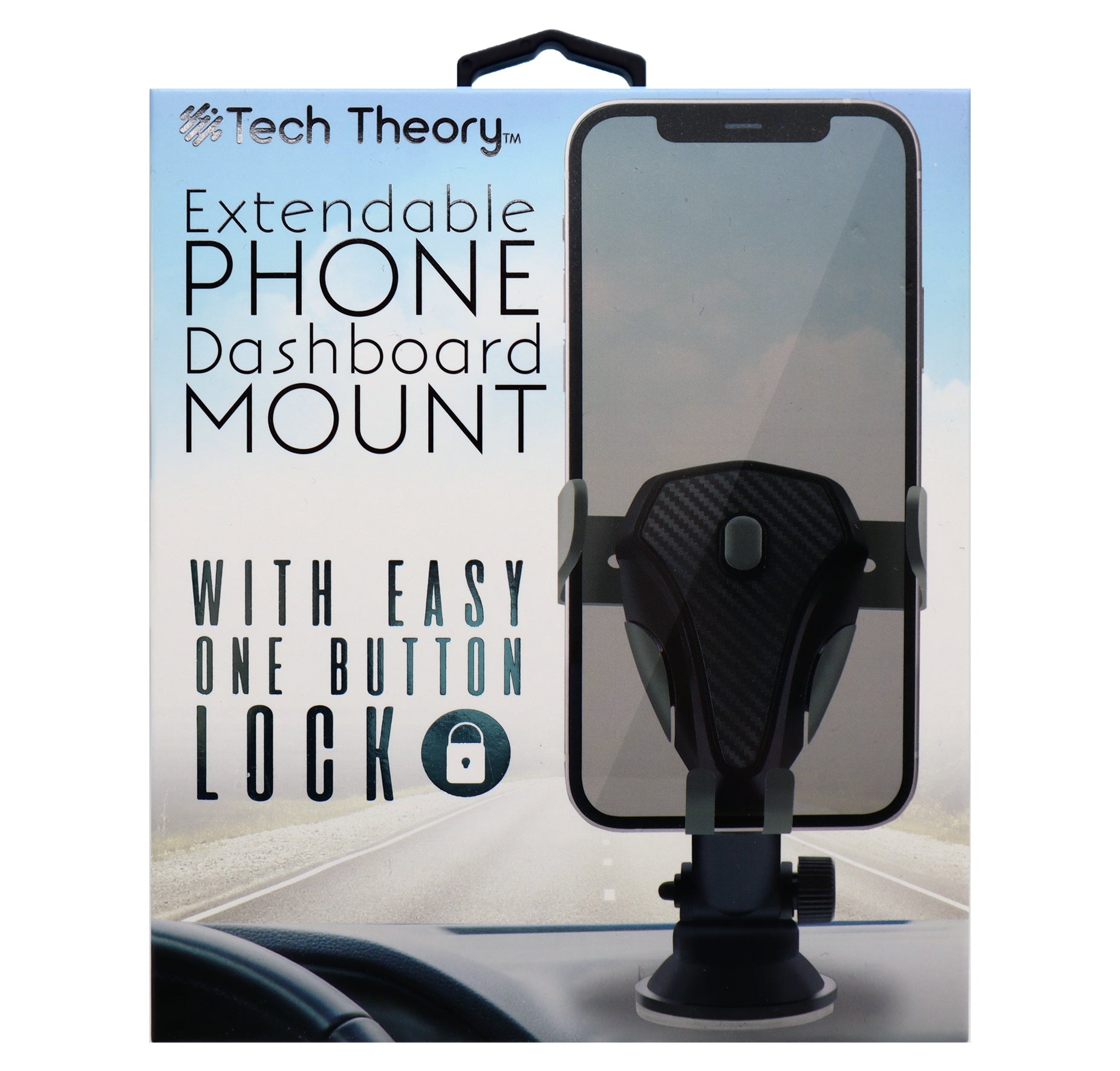 Tech Theory -Extendable Phone Dashboard Mount (w Easy One Button Lock) (TT-OBRM-01)