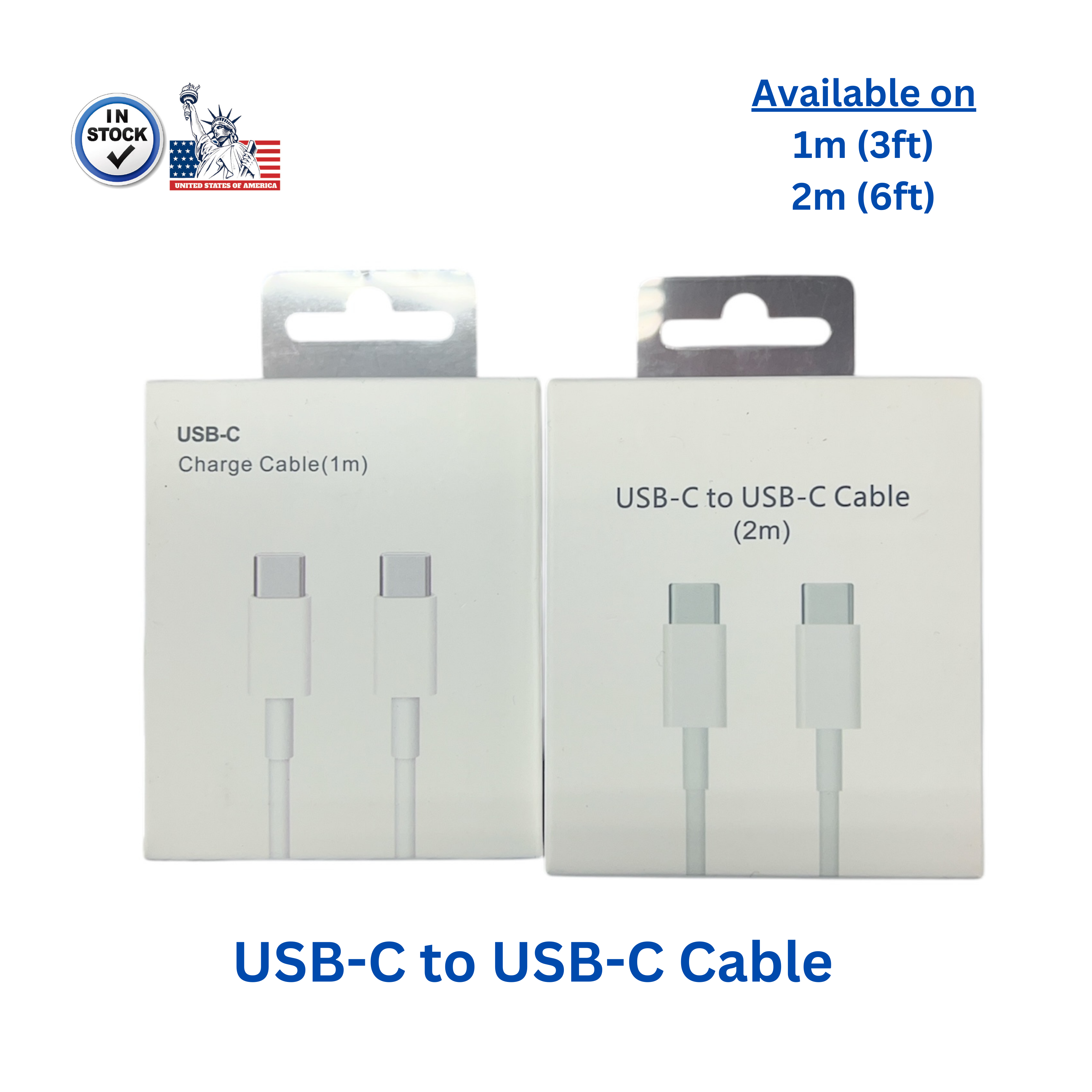USB-C Charging Cable (Type-C to Type-C) - (3ft / 6ft) (AAA Grade)