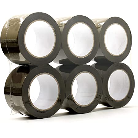 3" x 110 Yard Brown / Clear (2 mil) PPC Carton Sealing Tape (6 pcs/Pack)